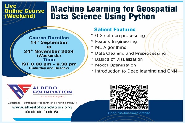 MACHINE LEARNING FOR GEOSPATIAL DATA SCIENCE USING PYTHON Weekend Batch